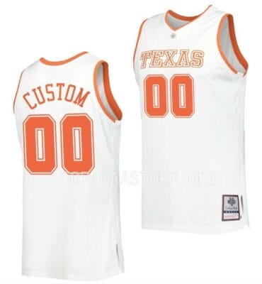 Custom Texas Longhorns Jersey Name And Number College Basketball Throwback White
