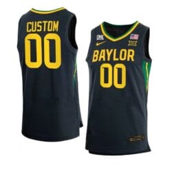 Custom Baylor Bear Jersey Basketball College Name and Number Away Black
