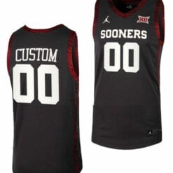 Custom Oklahoma Sooners Jersey Name and Number College Basketball Anthracite