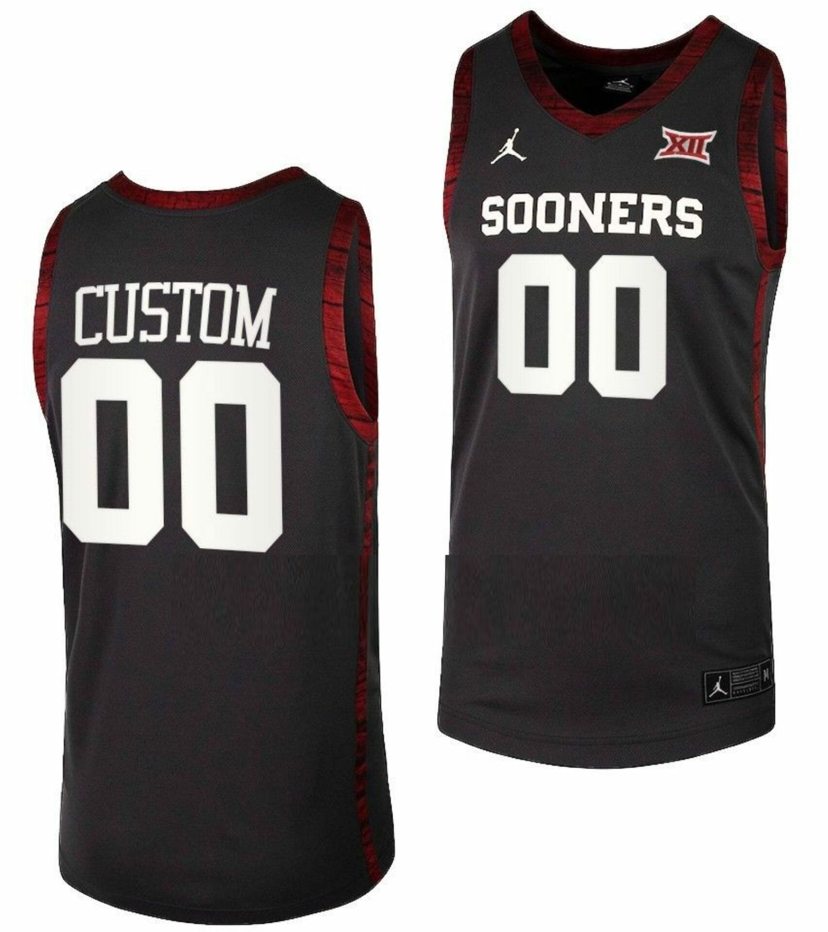 Custom Oklahoma Sooners Jersey Name and Number College Basketball Anthracite