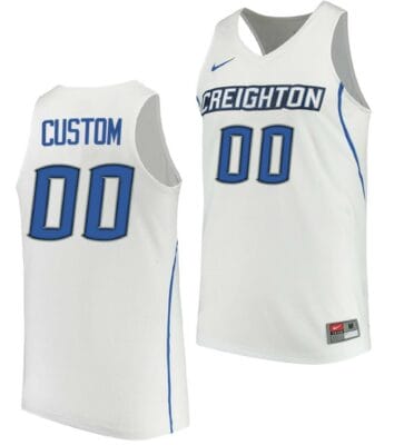Custom Creighton Bluejays Jersey Name and Number College Basketball Performance White