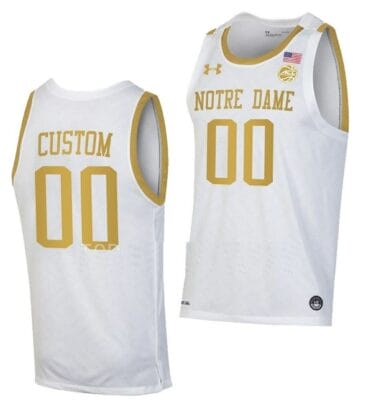 Custom Notre Dame Fighting Irish Jersey Name And Number College Basketball Yellow White
