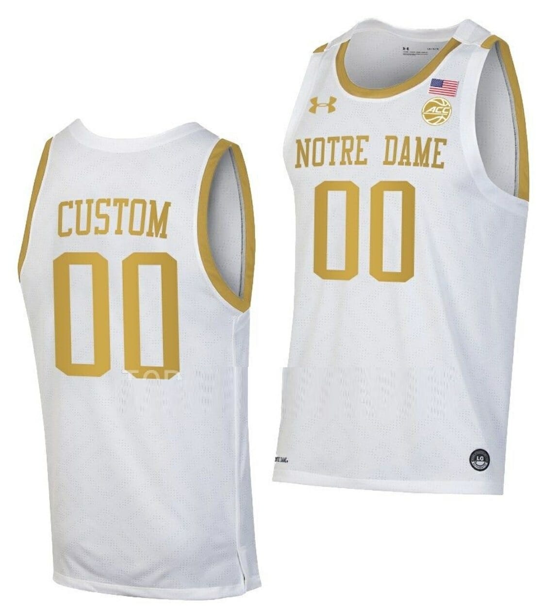 Custom Notre Dame Fighting Irish Jersey Name And Number College Basketball Yellow White