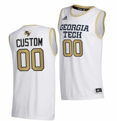 Custom Georgia Tech Jersey Name and Number College Basketball White
