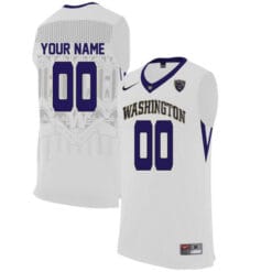 Custom Washington Huskies Jersey Name and Number College Basketball Elite White