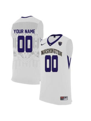Custom Washington Huskies Jersey Name and Number College Basketball Elite White