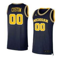 Custom Michigan Wolverines Basketball Jersey College Name and Number Swingman Navy