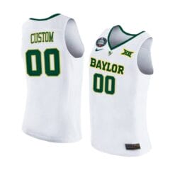 Custom Baylor Bear Jersey Basketball College Name and Number White Final Four Patch