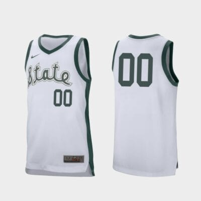 Custom Michigan State Spartans Jersey Name and Number College Basketball White Retro