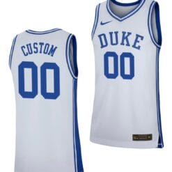 Custom Duke Blue Devils Jersey Name and Number College Basketball White Replica