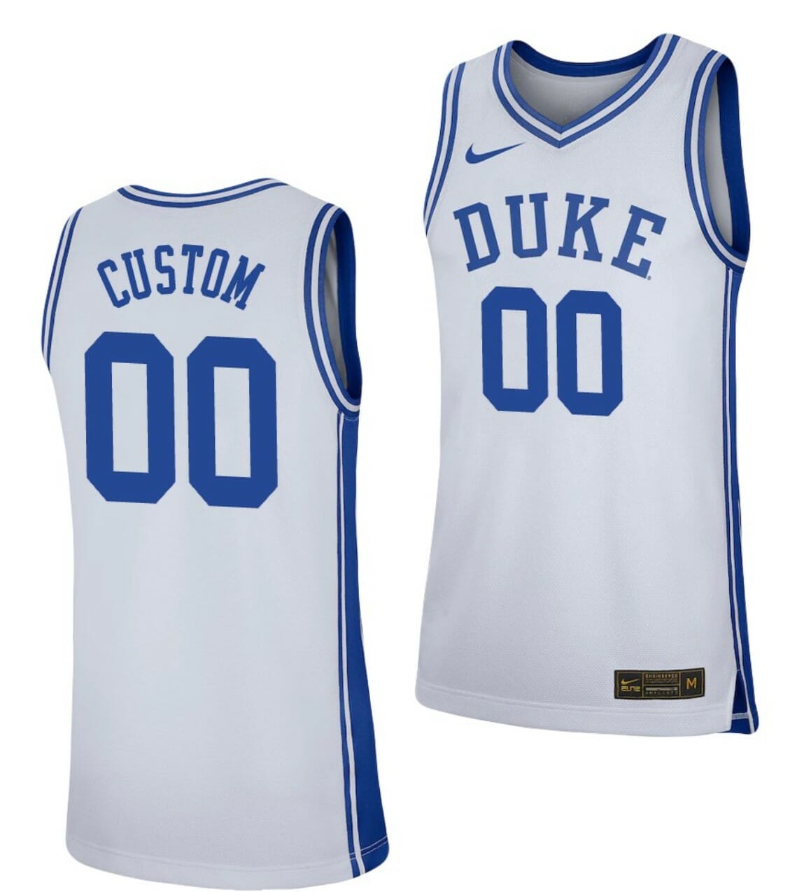 Custom Duke Blue Devils Jersey Name and Number College Basketball White Replica