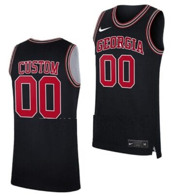 Custom Georgia Bulldogs Jersey Name and Number College Basketball Throwback Black