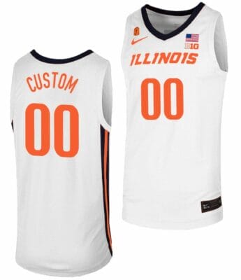 Custom Illinois Fighting Jersey Name and Number College Basketball Replica White