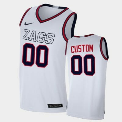 Custom Gonzaga Bulldogs Jersey Name and Number College Basketball White