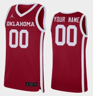 Custom Oklahoma Sooners Jersey Name and Number College Basketball Crimson