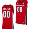 Custom Georgia Bulldogs Jersey Name and Number College Basketball SEC Patch Red