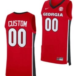Custom Georgia Bulldogs Jersey Name and Number College Basketball SEC Patch Red