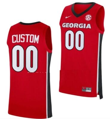 Custom Georgia Bulldogs Jersey Name and Number College Basketball SEC Patch Red