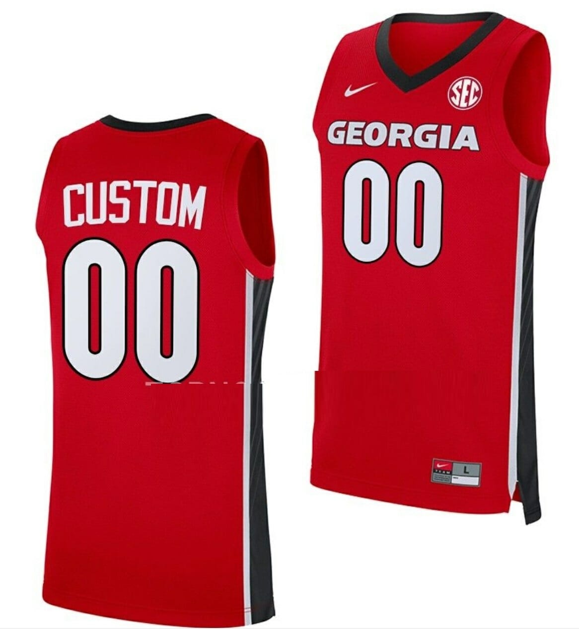 Custom Georgia Bulldogs Jersey Name and Number College Basketball SEC Patch Red