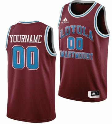 Custom Loyola Marymount Jersey Name and Number College Basketball Wine Throwback