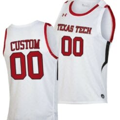 Custom Texas Tech Jersey Red Raiders Name and Number College Basketball White