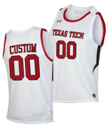 Custom Texas Tech Jersey Red Raiders Name and Number College Basketball White