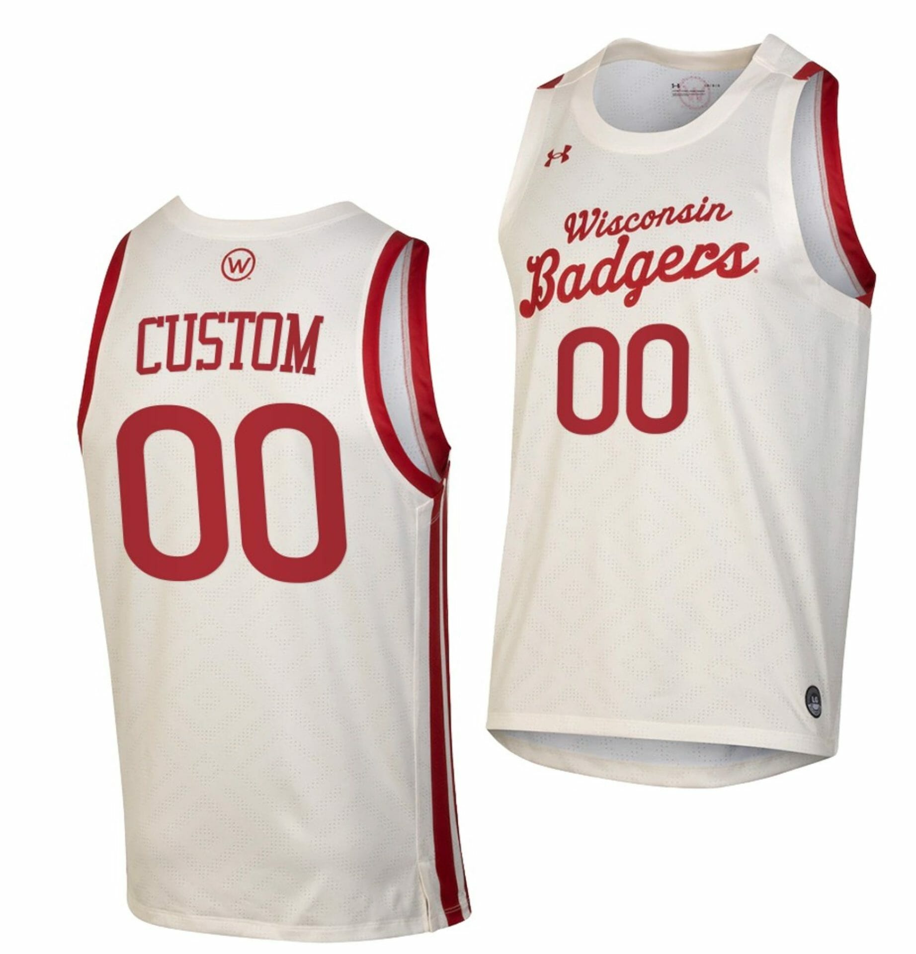 Custom Wisconsin Badgers Jersey Name and Number College Basketball White