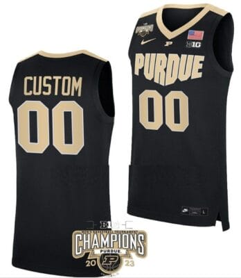 Custom Purdue Boilermakers Jersey Name And Number College Basketball Champs Logo Black
