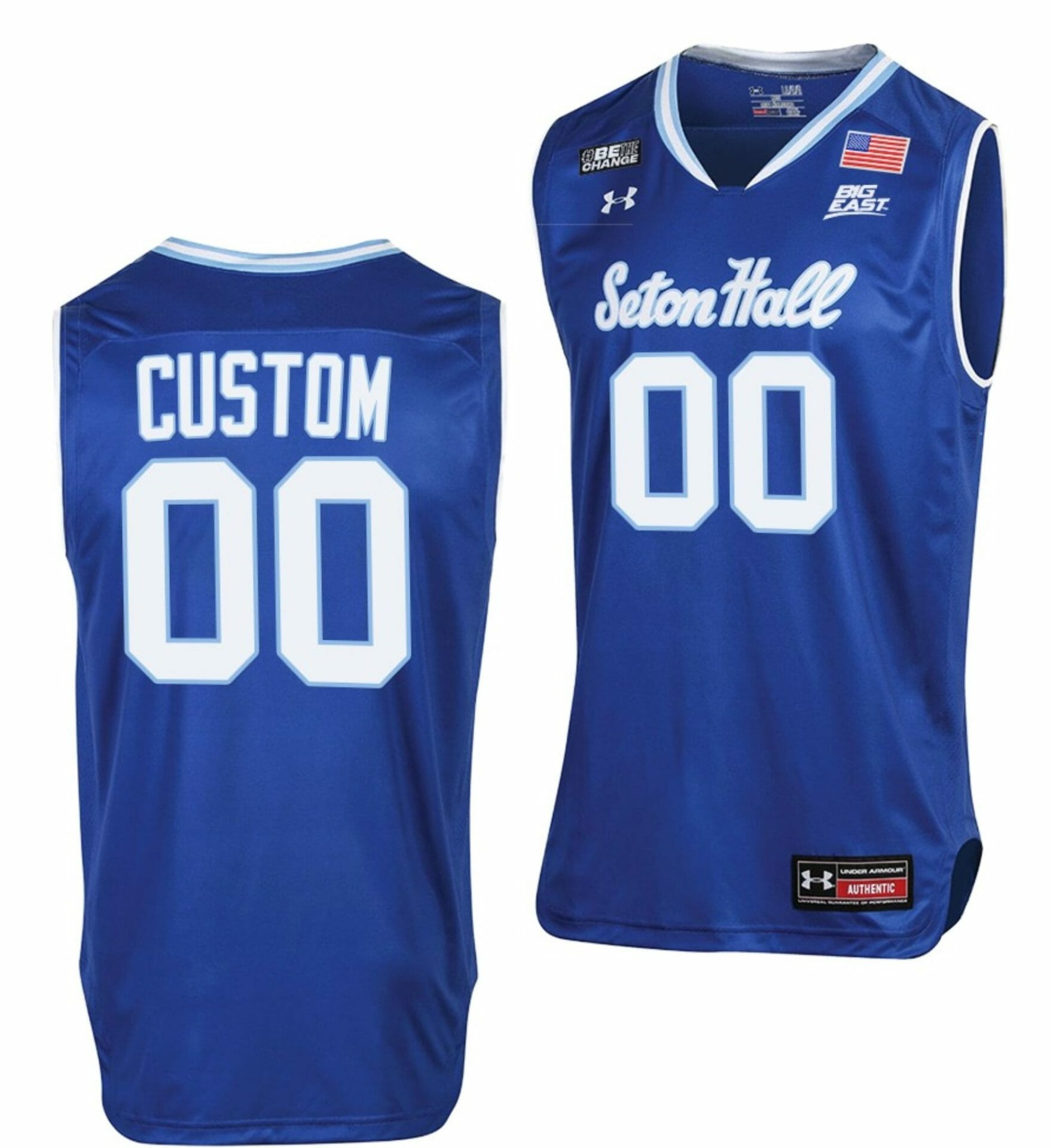Custom Seton Hall Pirates Jersey Name and Number College Basketball Throwback Blue