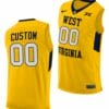 Custom West Virginia Jersey Name and Number Mountaineers College Basketball Yellow