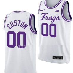 Custom TCU Horned Frogs Jersey Name And Number College Basketball Classic White