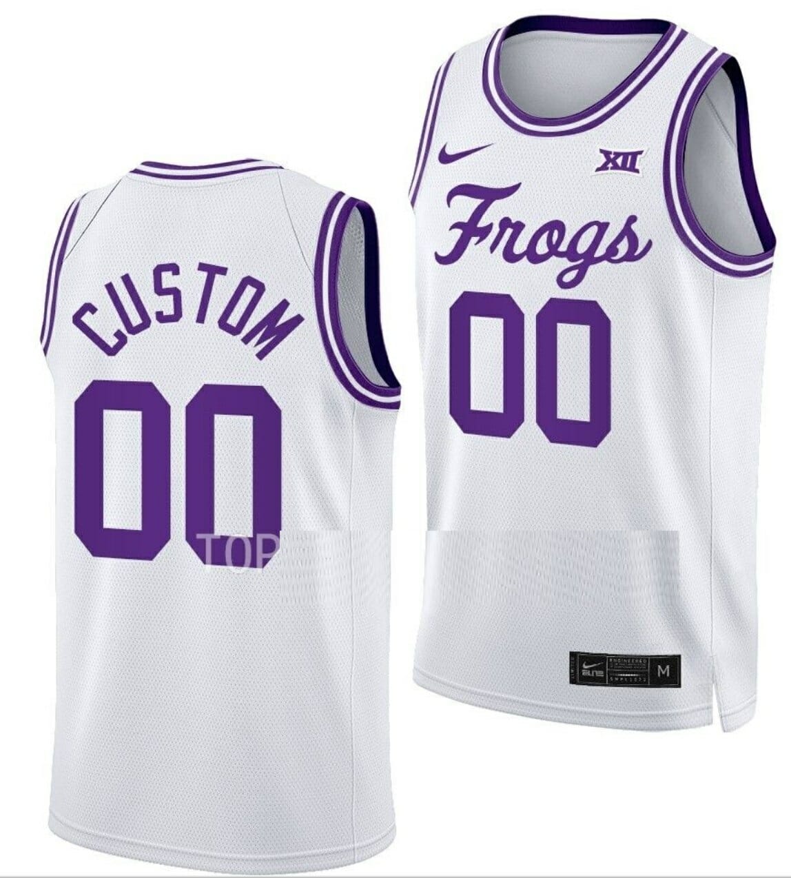 Custom TCU Horned Frogs Jersey Name And Number College Basketball Classic White
