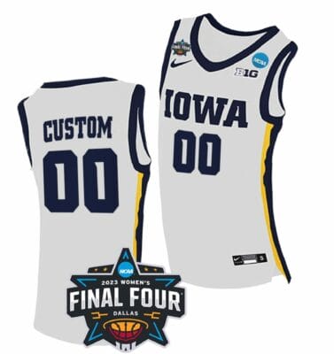 Custom Iowa Hawkeyes Jersey Name and Number College Basketball 2023 NCAA Final Four White