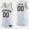Custom Michigan Wolverines Jersey Name and Number College Basketball White
