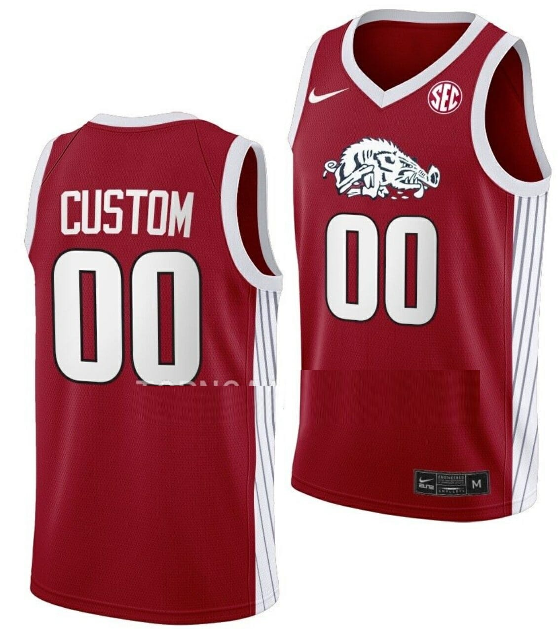 Custom Arkansas Razorbacks Jersey Road College Basketball Red