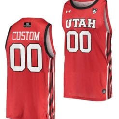 Custom Utah Utes Jersey Name and Number College Basketball Away REd