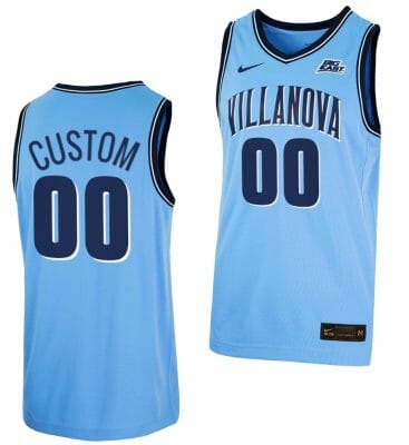 Custom Villanova Wildcat Jersey Name and Number College Basketball Big East Blue