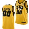Custom Missouri Tigers Jersey Name and Number College Basketball Gold
