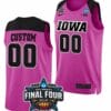 Custom Iowa Hawkeyes Jersey Name and Number College Basketball 2023 NCAA Final Four Pink