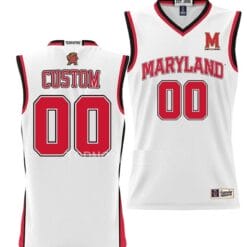 Custom Maryland Terrapins Jersey Name and Number NIL Pick-A-Player College Basketball White