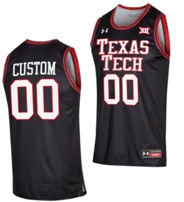 Custom Texas Tech Jersey Red Raiders Name and Number College Basketball Black