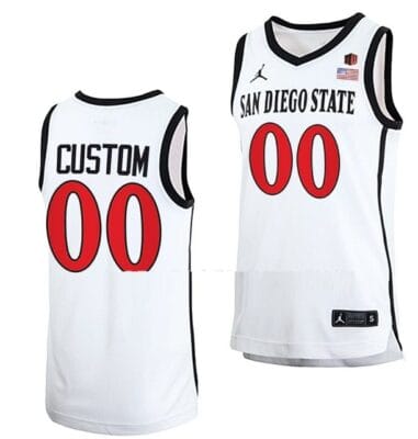 Custom San Diego State Aztecs Basketball Jersey Name And Number 2023 NCAA White