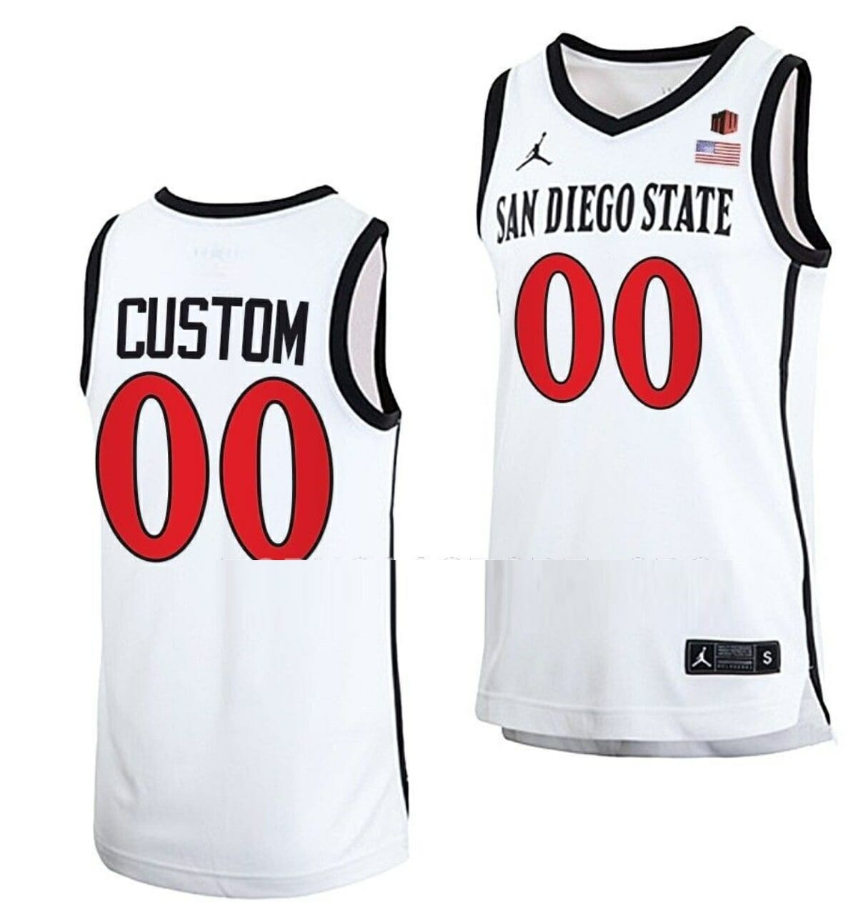 Custom San Diego State Aztecs Basketball Jersey Name And Number 2023 NCAA White