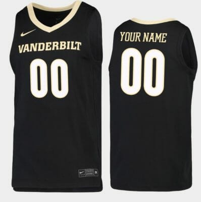 Custom Vanderbilt Commodores Jersey Name and Number College Basketball Black