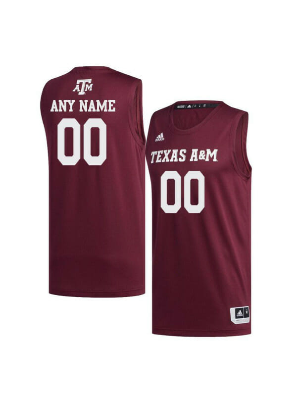 Custom Texas A and M Aggies Jersey Name and Number College Basketball Red