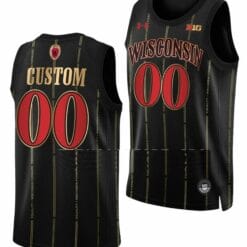 Custom Wisconsin Badgers Jersey Name and Number College Basketball Black