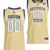 Custom Georgia Tech Jersey Name and Number College Basketball Gold Away
