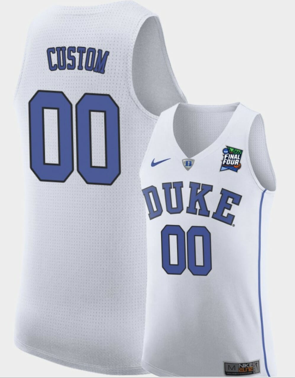 Custom Duke Blue Devils Jersey Name and Number Final-Four College Basketball White
