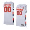 Custom Syracuse Orange Basketball Jersey College Name and Number Replica White
