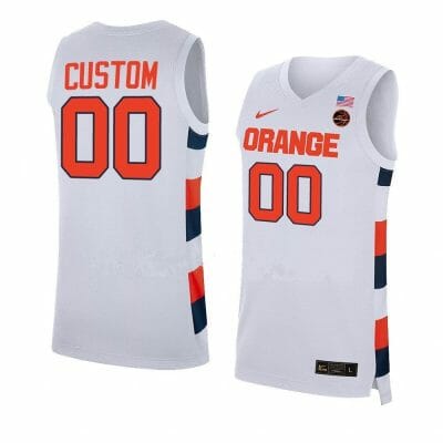 Custom Syracuse Orange Basketball Jersey College Name and Number Replica White